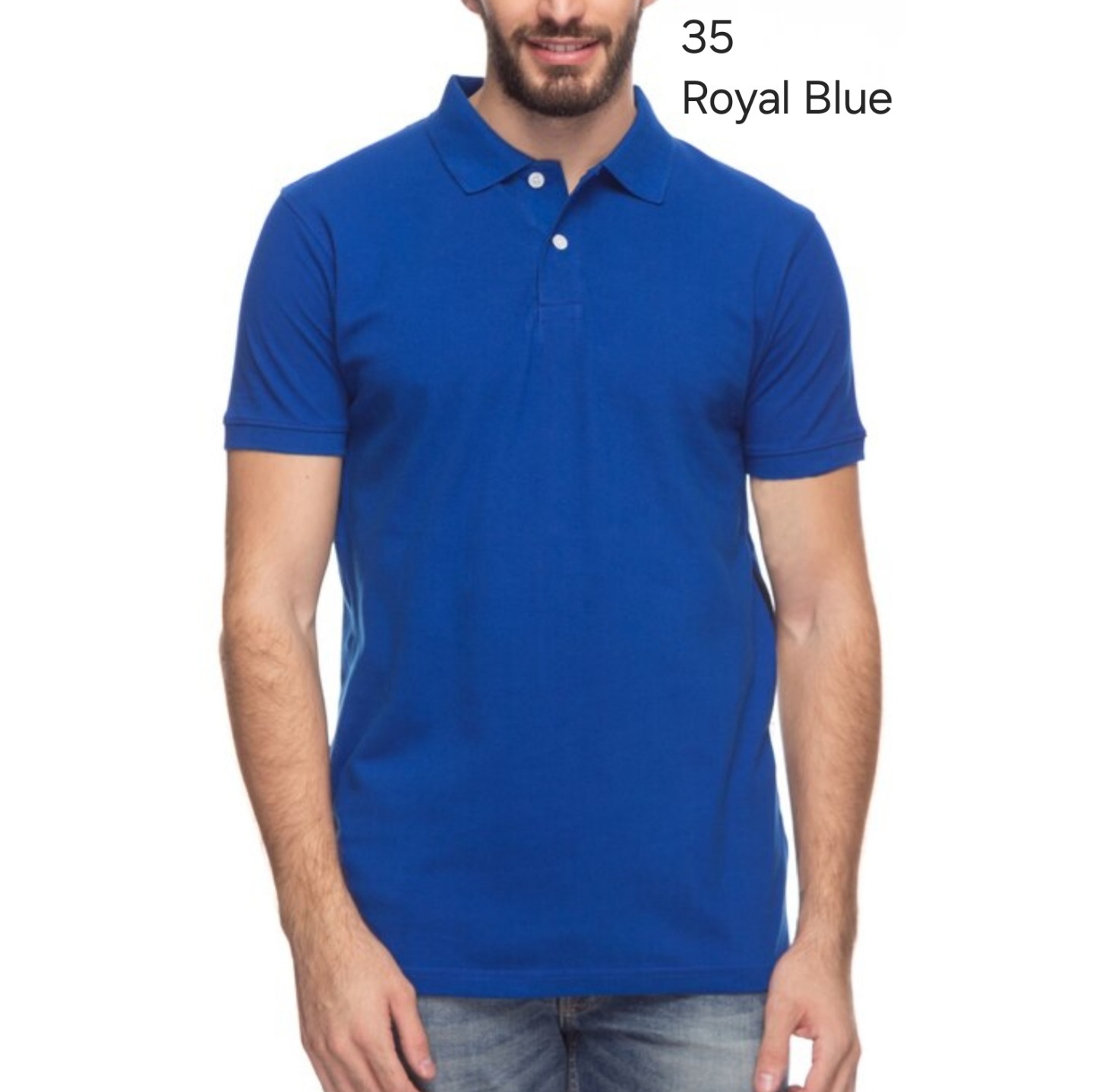 Cotton Polo T Shirt (Royal Blue)