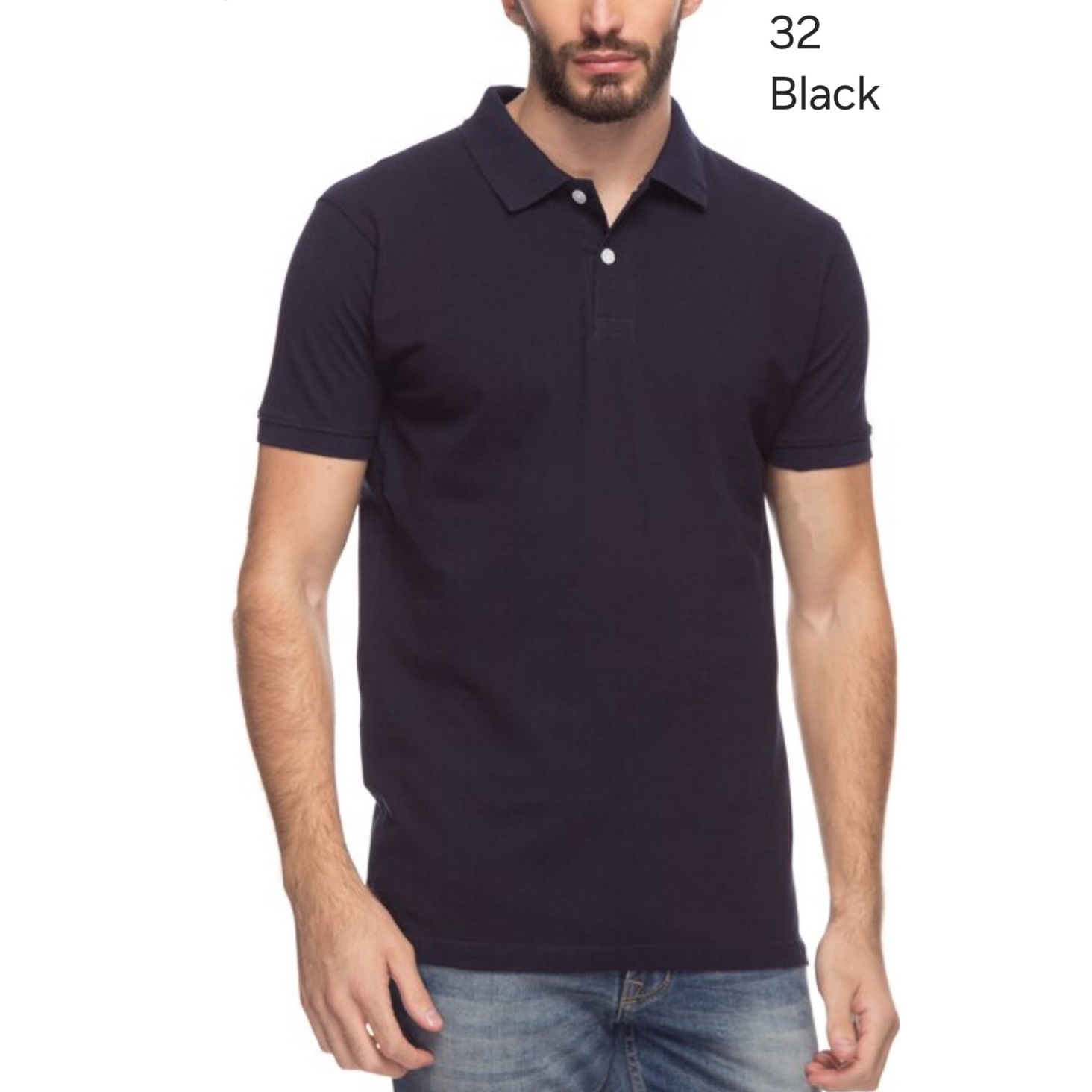 Cotton Polo T Shirt (Black)