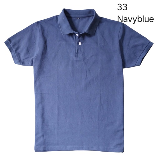 Cotton Polo T Shirt (Navy Blue)